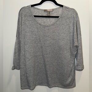 Forever 21 3/4 Sleeve Gray Women's Top